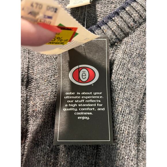 Oobe Wool Blend V-Neck Sweater Size XL NWT – Classic Gray Knitcore Pullover - Picture 6 of 11